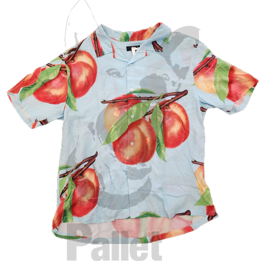 Stussy - "Peach Blue Button Up" - Size X-Large