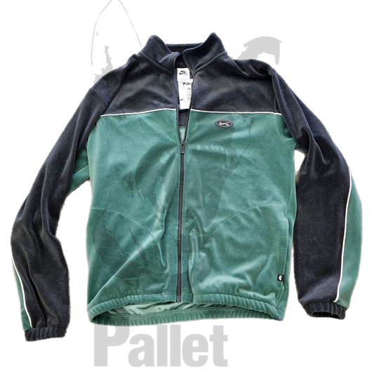 Nike SB -" Black Green Velour Zip Up Jacket" -Size Small