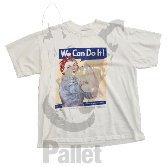Vintage - "Rosie We Can Do It White Tee" - Size Large