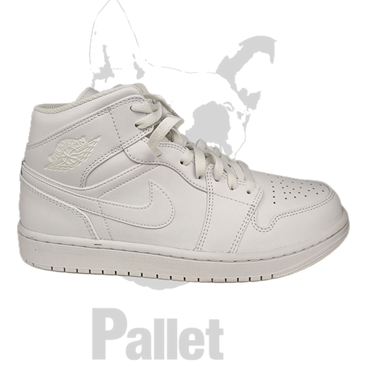 Nike-"Jordan 1 Mid Triple White"-Size 9