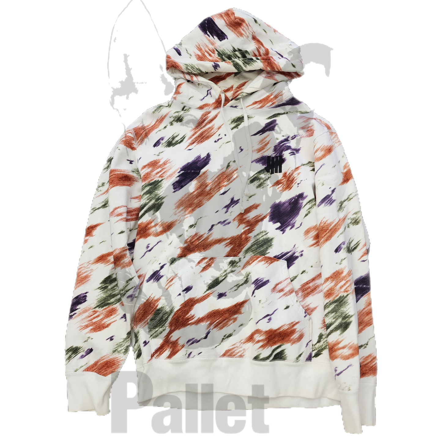 Undefeated -"Brushstrokes White Hoodie"- Size Large