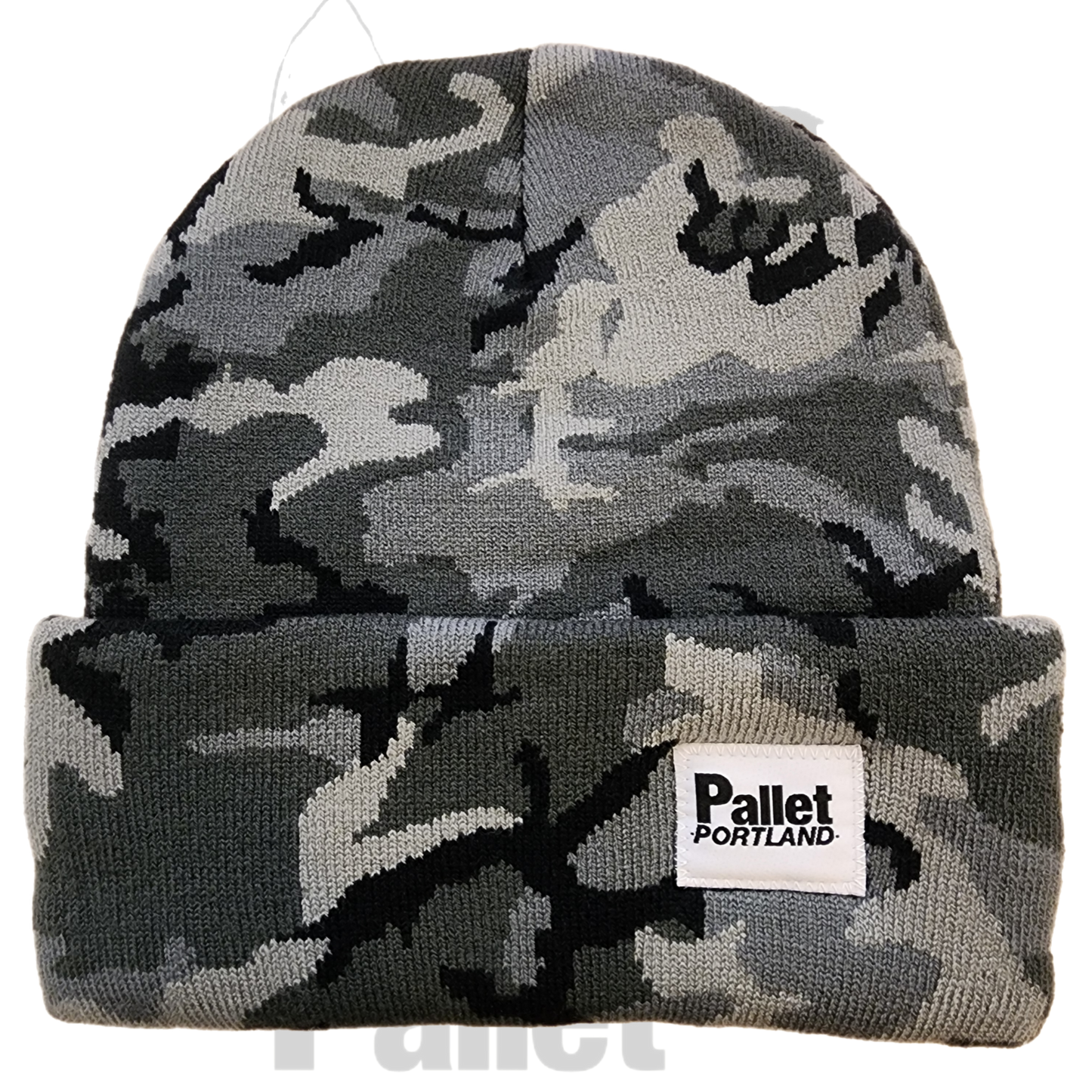 Pallet Portland -"Grey Camo Knit Beanie" -Size OS