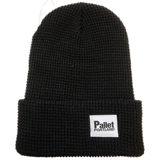 Pallet Portland -"Black Waffle Knit Beanie" -Size OS