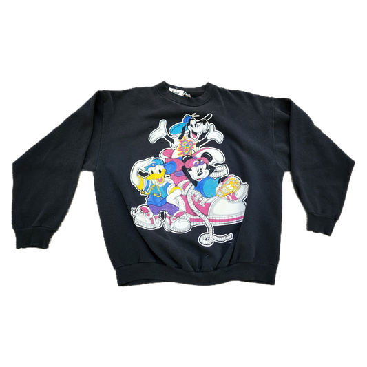 Vintage Hip Hop Mickey Black Crewneck - Size X-Large