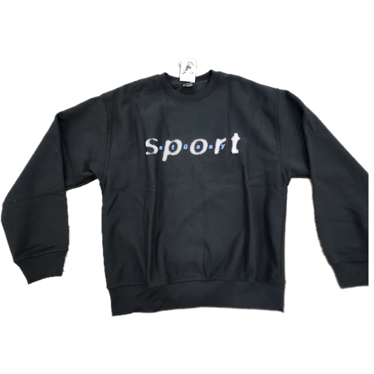 Stussy Sport Black Crewneck - Size X-Large