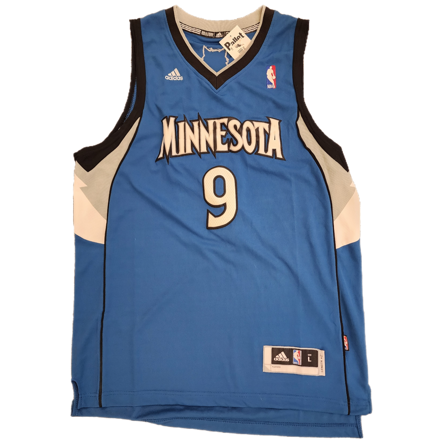 Adidas Minnesota Timberwolves Rubio Blue Basketball Jersey - Size Large