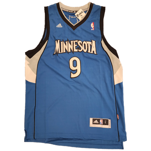 Adidas Minnesota Timberwolves Rubio Blue Basketball Jersey - Size Large