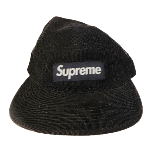 Supreme Velvet Black Camp Hat