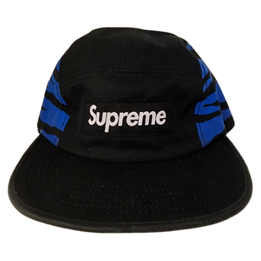 Supreme Blue Tiger Stripe Black Hat