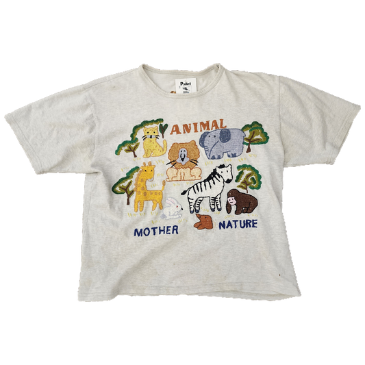 Vintage Mother Nature Kids Grey Tee - Size X-Small