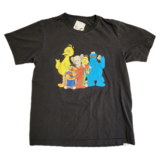 Uniqlo Kaws Sesame Street Black Tee - Size Medium