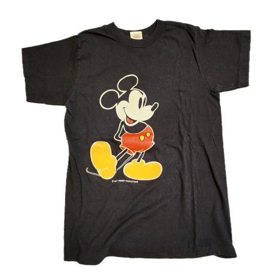 Vintage Disney Mickey Mouse Made In USA Black Tee - Size Small