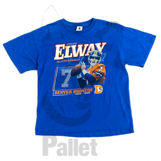 Vintage -" NFL John Elway Blue Tee"- Size X-Large