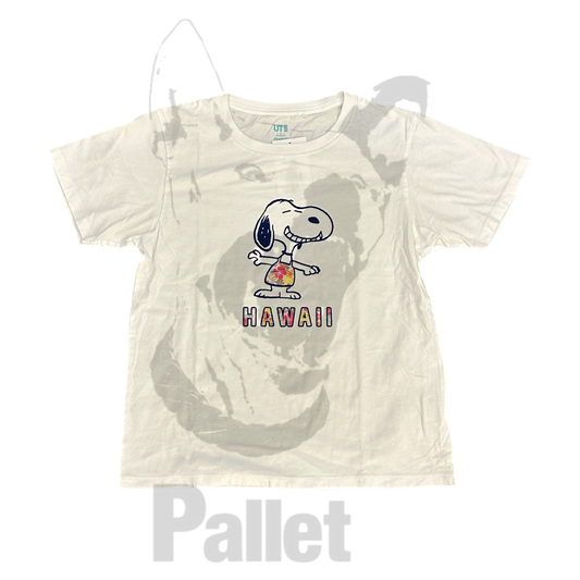 Uniqlo -" Snoopy Hawaii White Tee"- Size Small