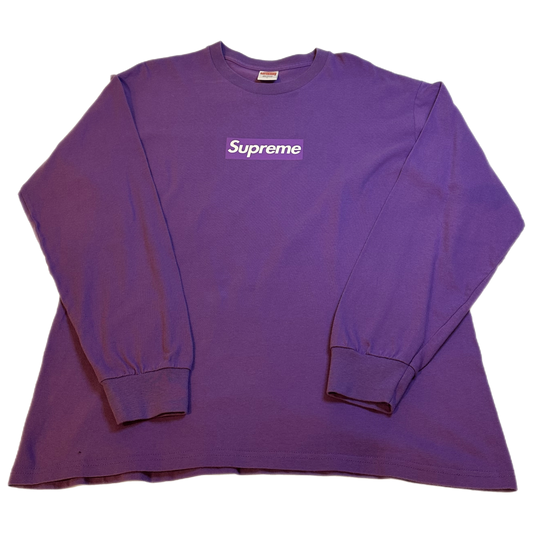 Supreme - "Box Logo Purple Long Sleeve" -Size Large