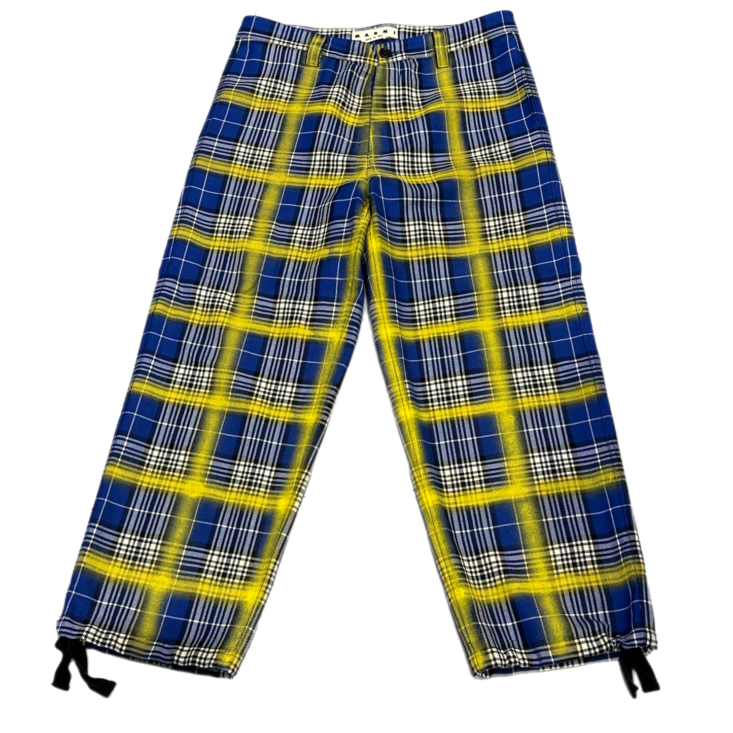 Marni - "Blue/Yellow Plaid Pant" -Size 52