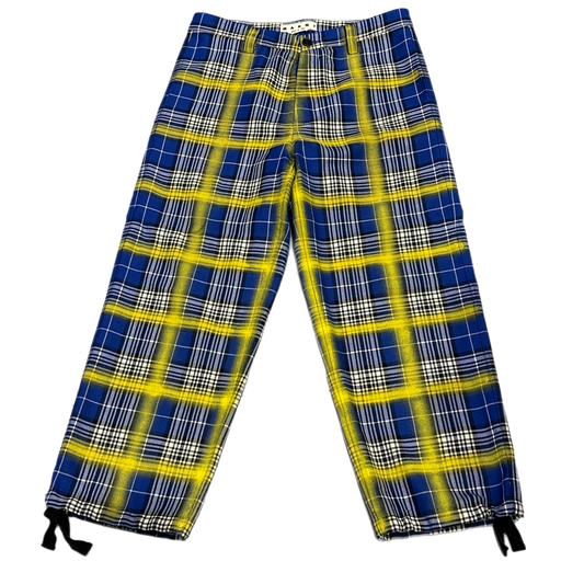 Marni - "Blue/Yellow Plaid Pant" -Size 52
