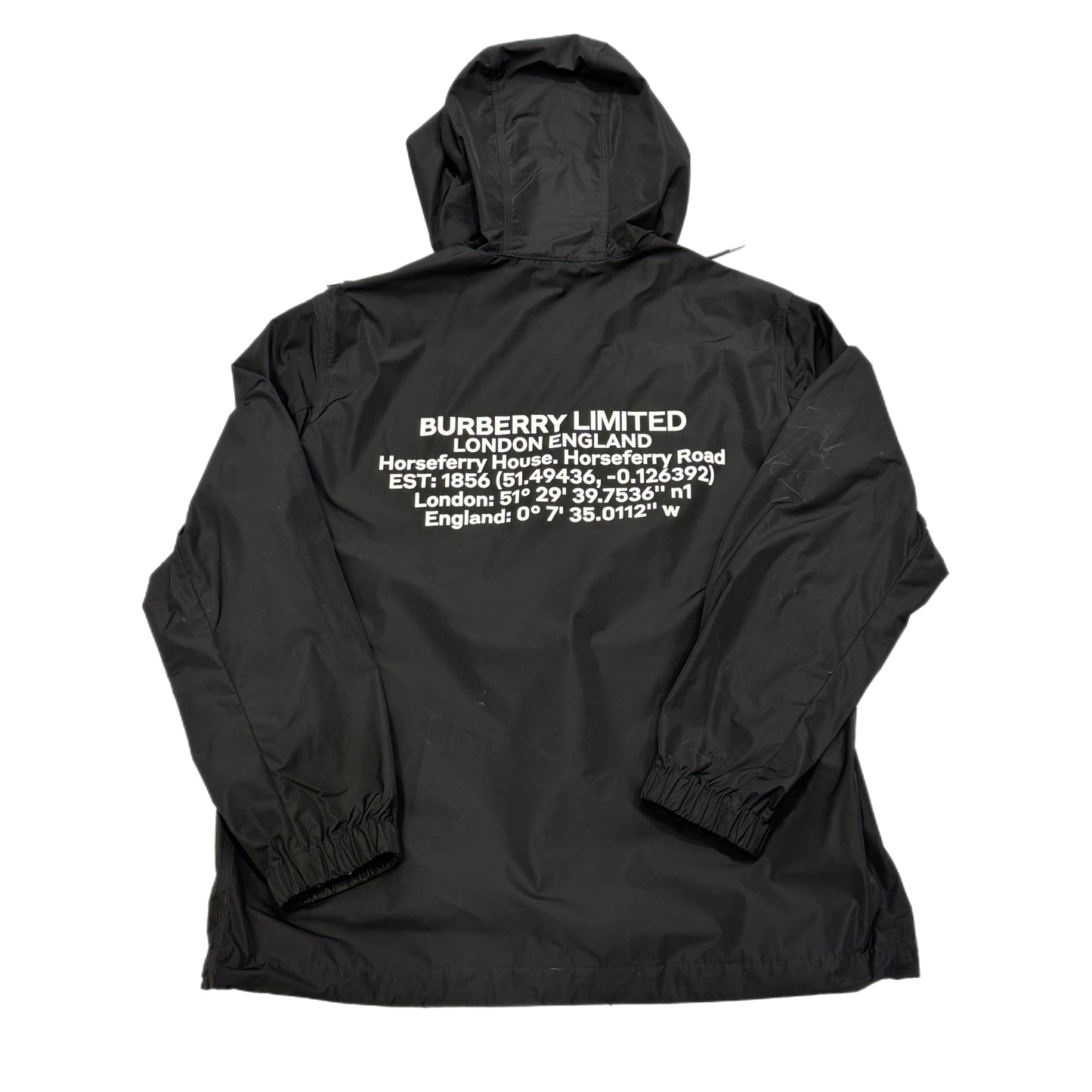 Burberry - " Black Zip Up Jacket" -Size Large
