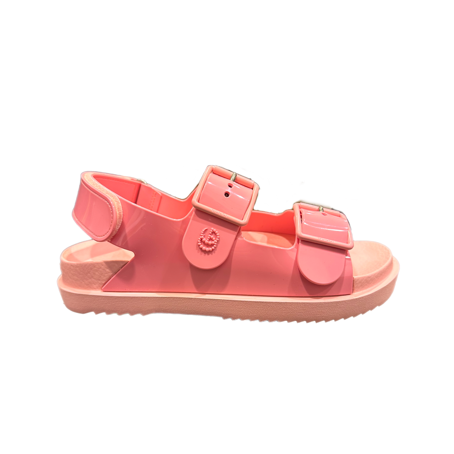 Gucci - "Pink PVC Sandals" - Size W 8