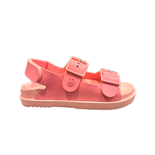 Gucci - "Pink PVC Sandals" - Size W 8