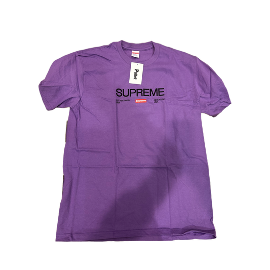 Supreme - "EST 1994 Purple Tee" - Size Large